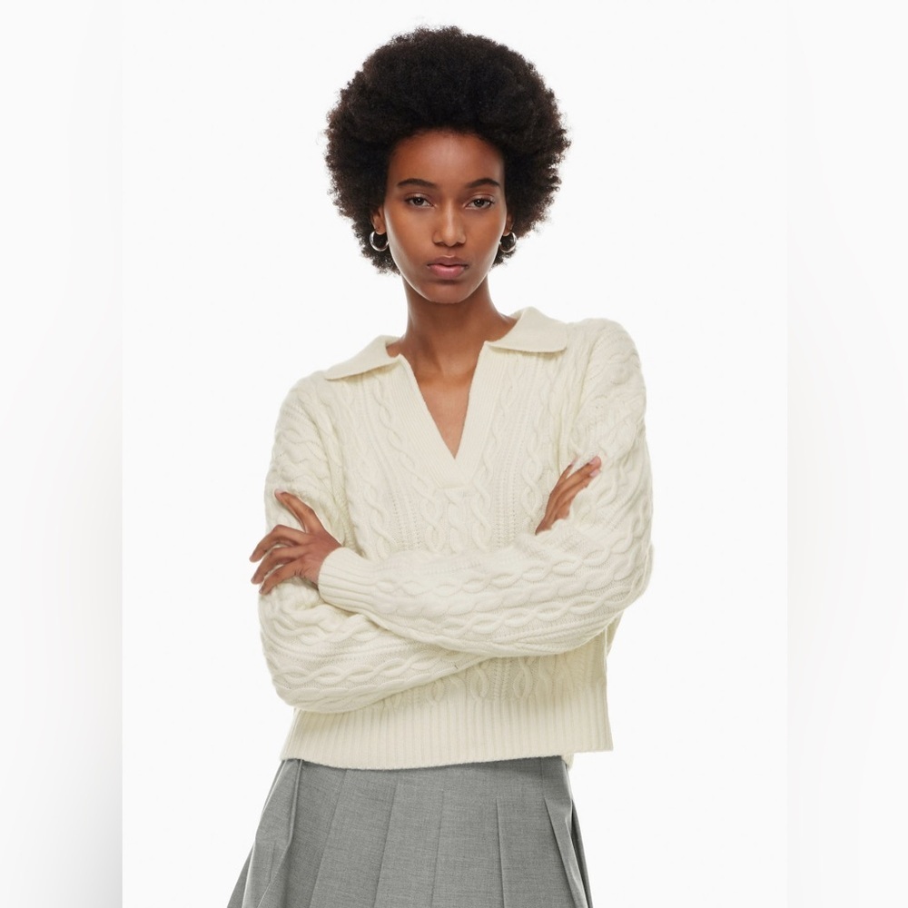 Sunday Best Aritzia • Whisper White Lottie Merino Wool Blend Sweater Size S